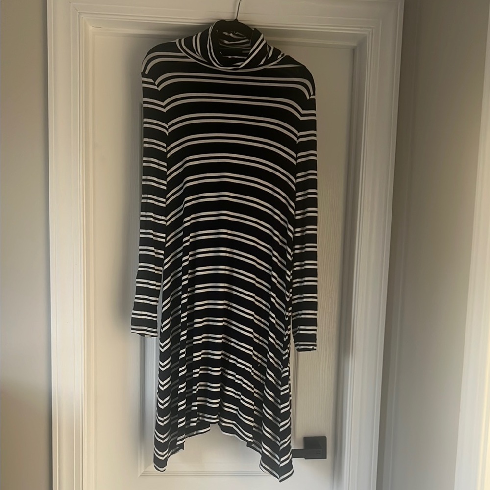 Maeve Striped Dress in Navy and White